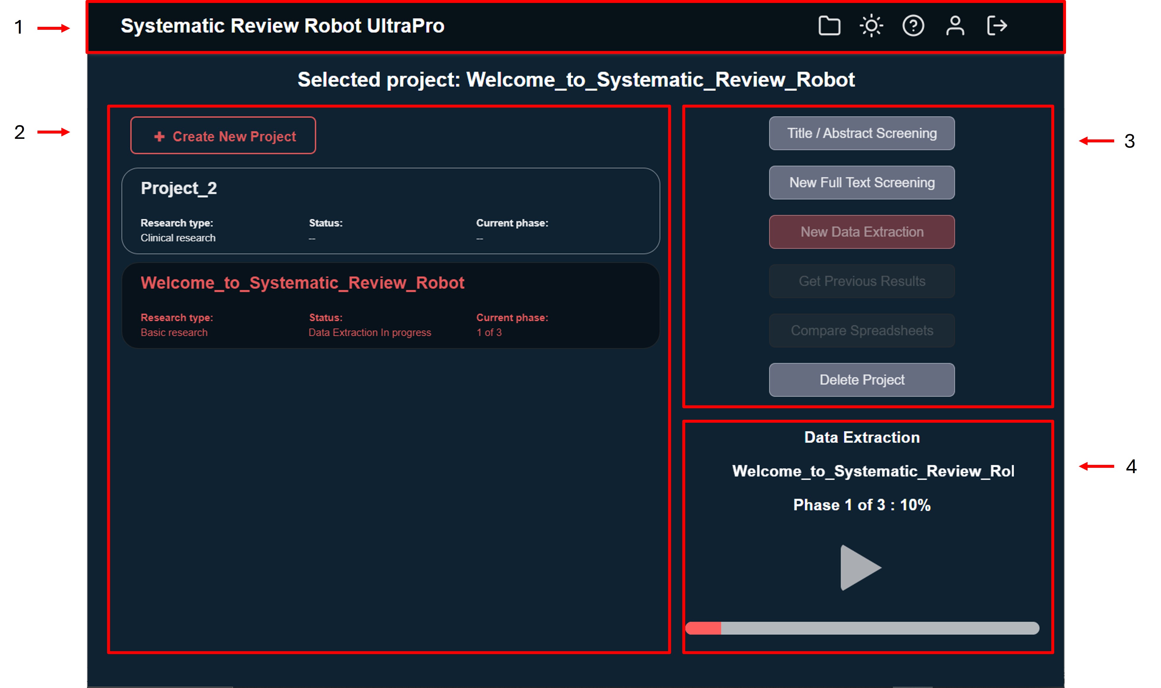 Image of the Systematic Review Robot Desktop Application