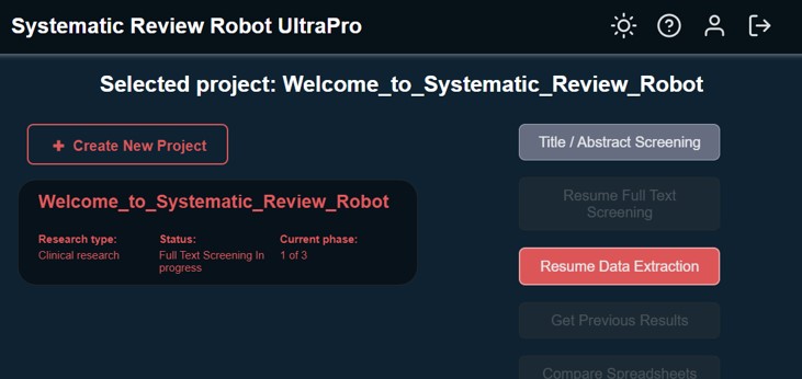 Image of the Systematic Review Robot Desktop Application